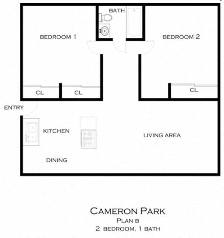 Two bedroom floor plan